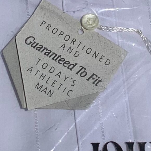 Men's Athletic Fit John Henry White Satin Stripe Long Sleeve Button Down Shirt - Picture 6 of 11